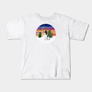 Santa's Sunset Take Off Featuring an English Springer Spaniel Kids T-Shirt